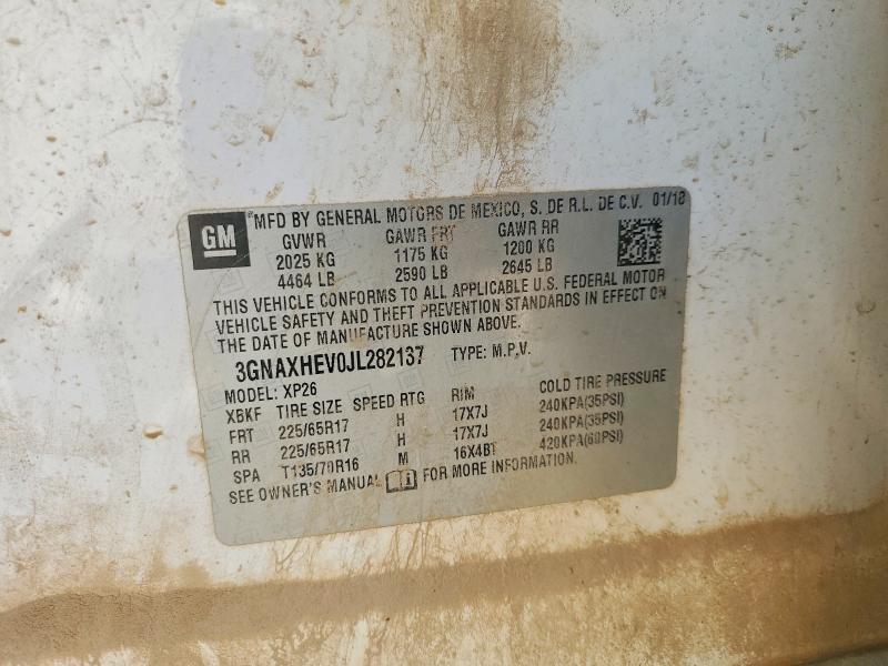 61617506 :رقم المزاد ، 3GNAXHEV0JL282137 vin ، 2018 Chevrolet Equinox مزاد بيع