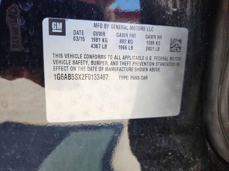 Aukcja sprzedaży 2015 Cadillac Ats, vin: 1G6AB5SX2F0133487, numer aukcji: 59736516