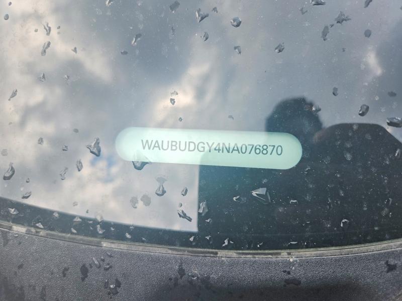 2022 Audi A3 მანქანა იყიდება აუქციონზე, vin: WAUBUDGY4NA076870, აუქციონის ნომერი: 60057796