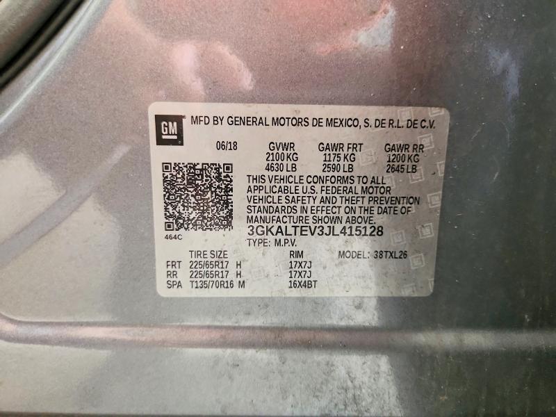 2018 Gmc Terrain მანქანა იყიდება აუქციონზე, vin: 3GKALTEV3JL415128, აუქციონის ნომერი: 59841686