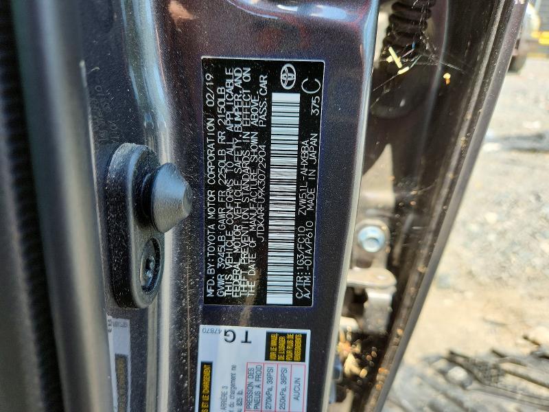 Aukcja sprzedaży 2019 Toyota Prius, vin: JTDKARFU9K3072904, numer aukcji: 59167396