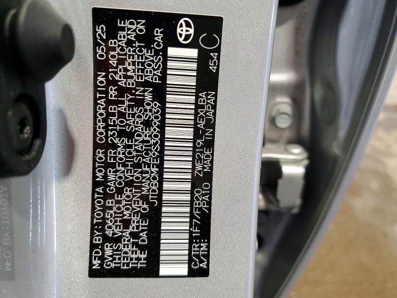 Продажа на аукционе авто 2025 Toyota Corolla Hybrid, vin: JTDBCMFE9S3099039, номер лота: 59351156