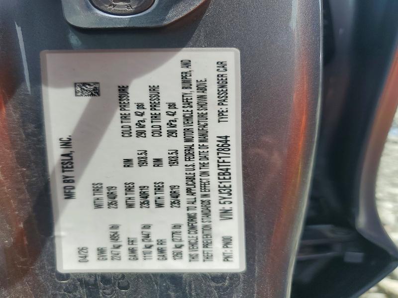 Продажа на аукционе авто 2026 Tesla Model 3, vin: 5YJ3E1EB4TF178644, номер лота: 59618026
