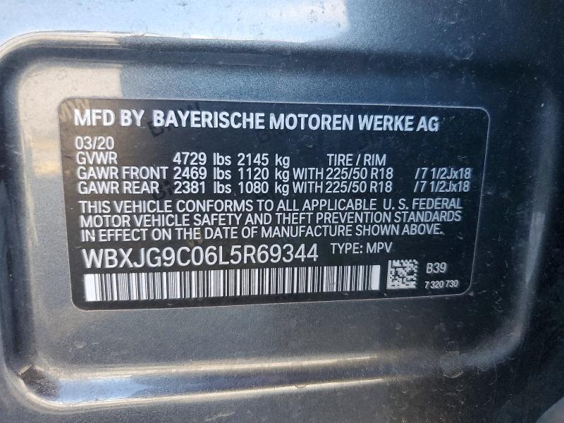 Aukcja sprzedaży 2020 Bmw X1, vin: WBXJG9C06L5R69344, numer aukcji: 61432626