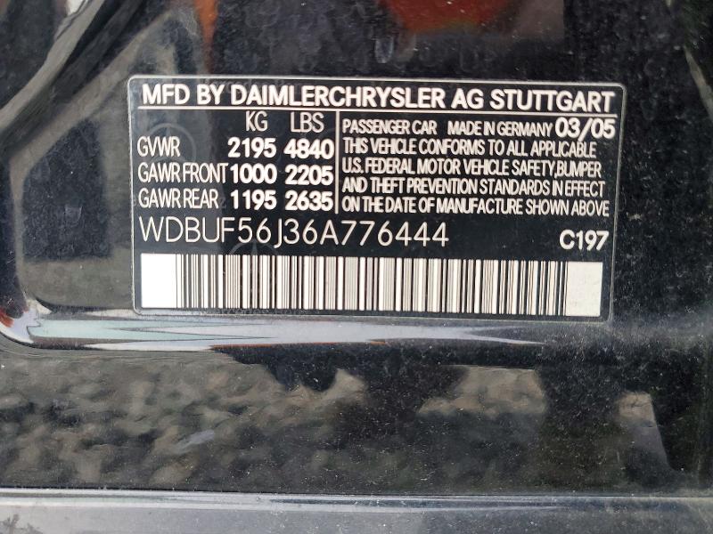 Aukcja sprzedaży 2006 Mercedes-benz E, vin: WDBUF56J36A776444, numer aukcji: 62501306