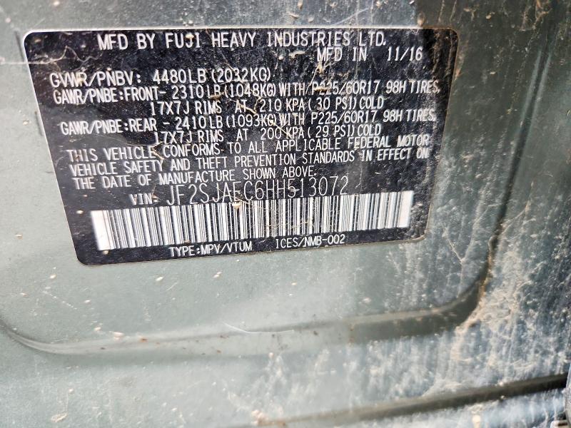 Aukcja sprzedaży 2017 Subaru Forester, vin: JF2SJAEC6HH513072, numer aukcji: 85454655