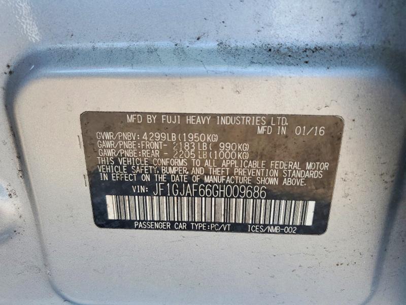 2016 Subaru Impreza მანქანა იყიდება აუქციონზე, vin: JF1GJAF66GH009686, აუქციონის ნომერი: 58959206
