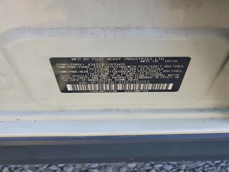 2017 Subaru Crosstrek მანქანა იყიდება აუქციონზე, vin: JF2GPAKCXH8216055, აუქციონის ნომერი: 60158326