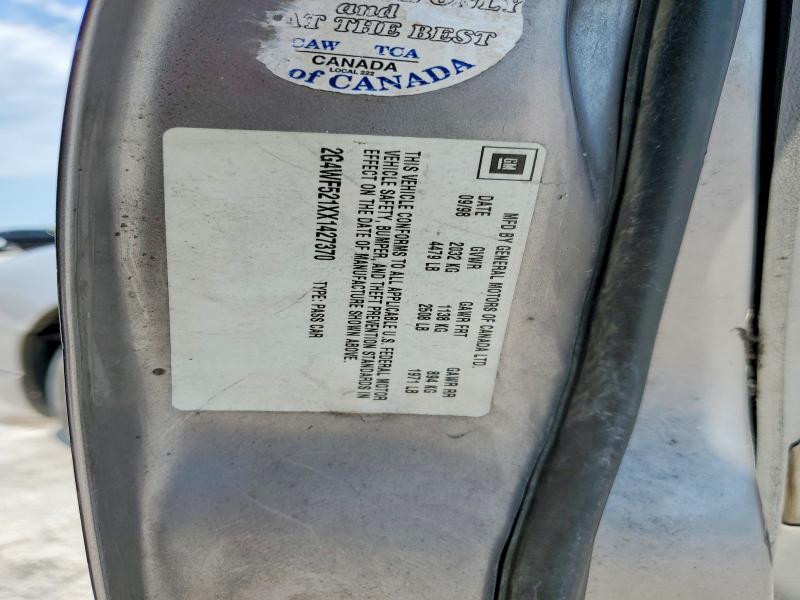 60608656 :رقم المزاد ، 2G4WF521XX1427370 vin ، 1999 Buick Regal مزاد بيع