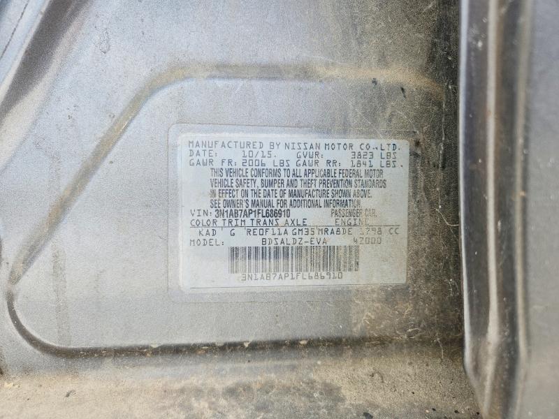 2015 Nissan Sentra მანქანა იყიდება აუქციონზე, vin: 3N1AB7AP1FL686910, აუქციონის ნომერი: 59880306