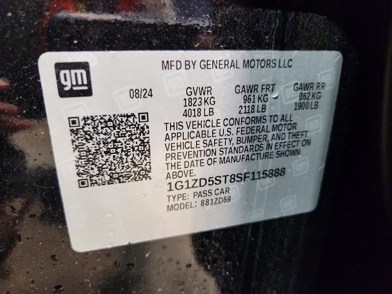 Продажа на аукционе авто 2025 Chevrolet Malibu, vin: 1G1ZD5ST8SF115888, номер лота: 60509186