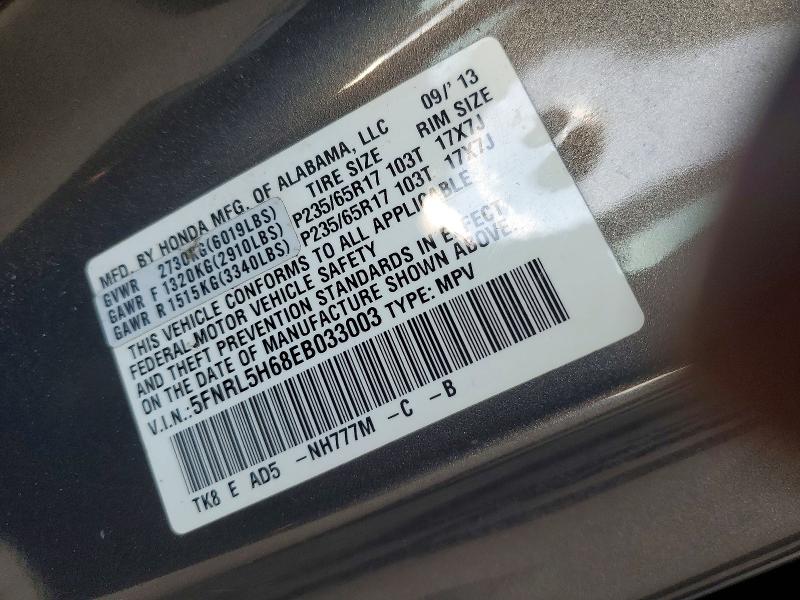 Aukcja sprzedaży 2014 Honda Odyssey, vin: 5FNRL5H68EB033003, numer aukcji: 61507496