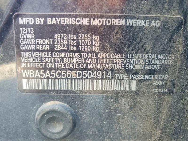 59335836 :رقم المزاد ، WBA5A5C56ED504914 vin ، 2014 Bmw 528 مزاد بيع