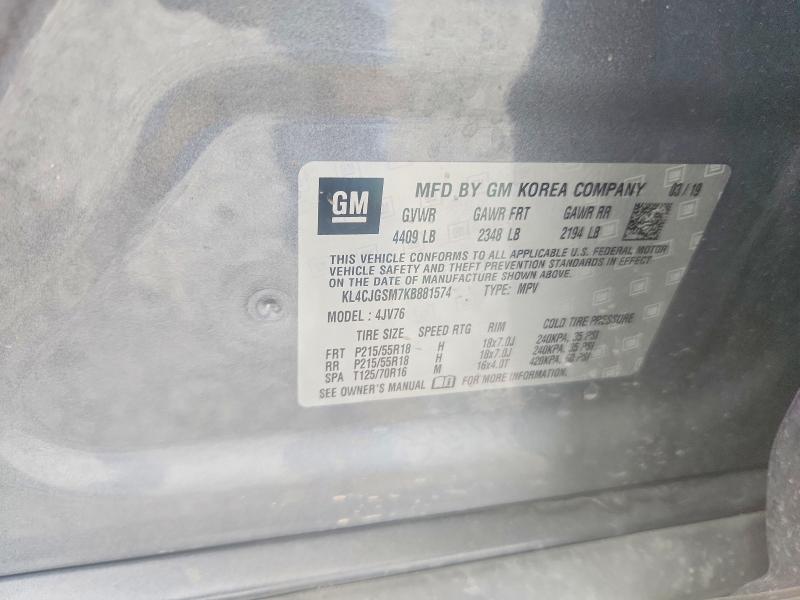 Aukcja sprzedaży 2019 Buick Encore, vin: KL4CJGSM7KB881574, numer aukcji: 60593596