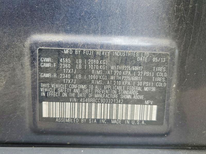 Продажа на аукционе авто 2013 Subaru Outback, vin: 4S4BRBCC9D3321342, номер лота: 60459476