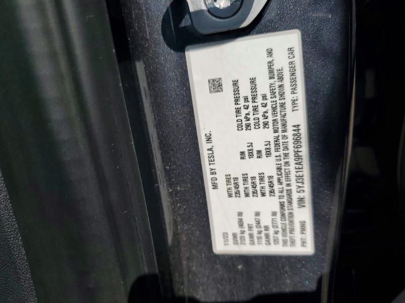 Aukcja sprzedaży 2023 Tesla Model 3, vin: 5YJ3E1EA9PF696844, numer aukcji: 59387326