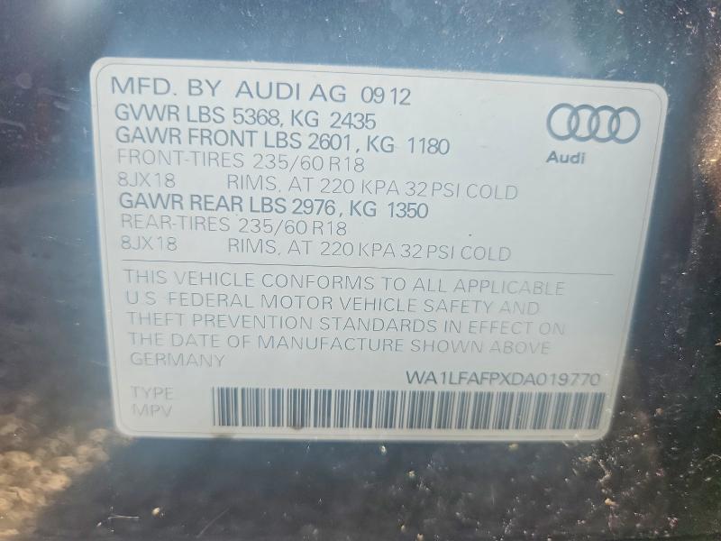 Продаж на аукціоні авто 2013 Audi Q5, vin: WA1LFAFPXDA019770, номер лоту: 59695586