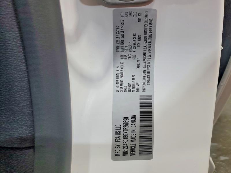 Продаж на аукціоні авто 2026 Chrysler Pacifica, vin: 2C4RC1BGXTR260690, номер лоту: 59194256