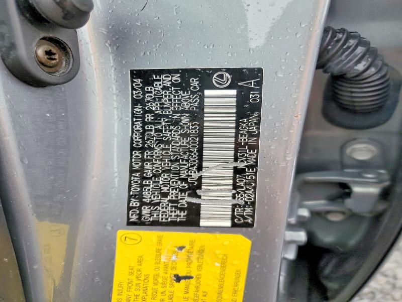 Продажа на аукционе авто 2004 Lexus Es, vin: JTHBA30G640021833, номер лота: 60423286