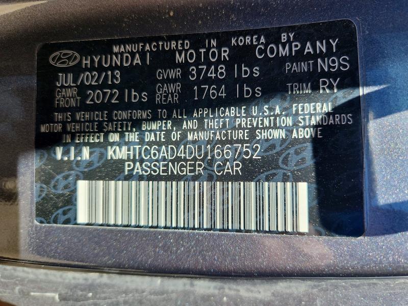 51921366 :رقم المزاد ، KMHTC6AD4DU166752 vin ، 2013 Hyundai Veloster مزاد بيع