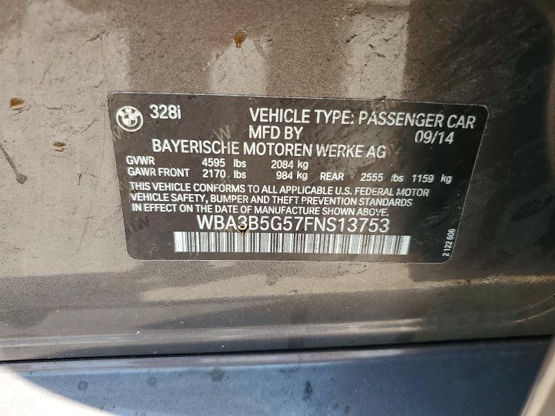Aukcja sprzedaży 2015 Bmw 328, vin: WBA3B5G57FNS13753, numer aukcji: 62568176