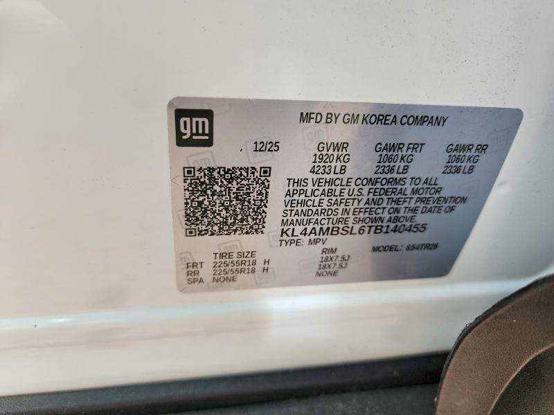 2026 Buick Encore Gx მანქანა იყიდება აუქციონზე, vin: KL4AMBSL6TB140455, აუქციონის ნომერი: 60862216