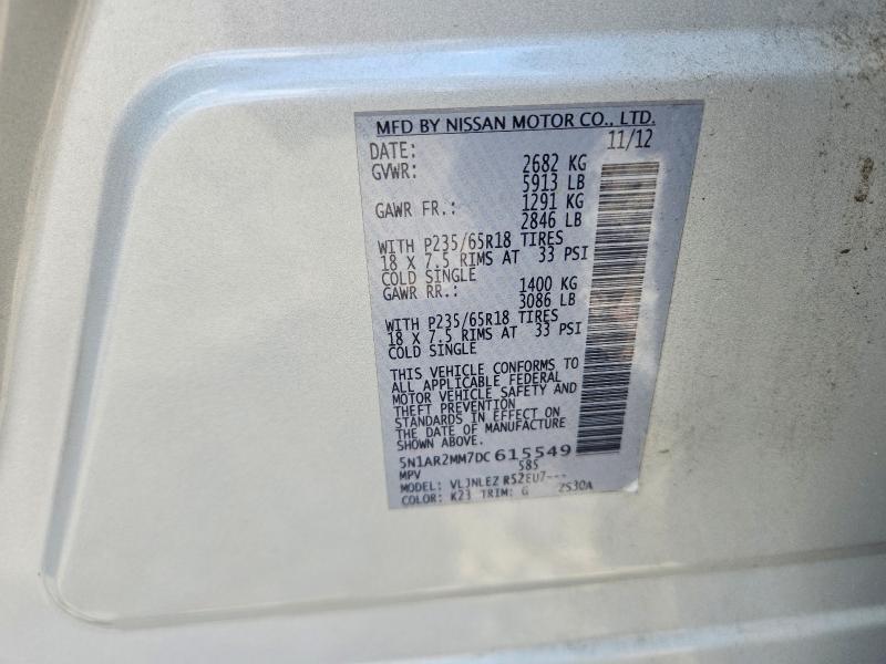 Продажа на аукционе авто 2013 Nissan Pathfinder, vin: 5N1AR2MM7DC615549, номер лота: 60112846