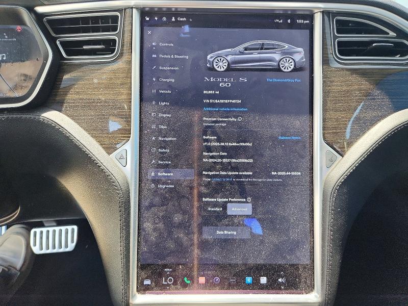 2014 Tesla Model S მანქანა იყიდება აუქციონზე, vin: 5YJSA1S11EFP45124, აუქციონის ნომერი: 62502676