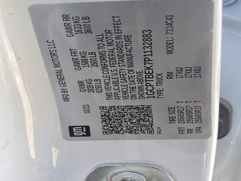 Продажа на аукционе авто 2023 Chevrolet Colorado, vin: 1GCPTBEK7P1132883, номер лота: 60093176