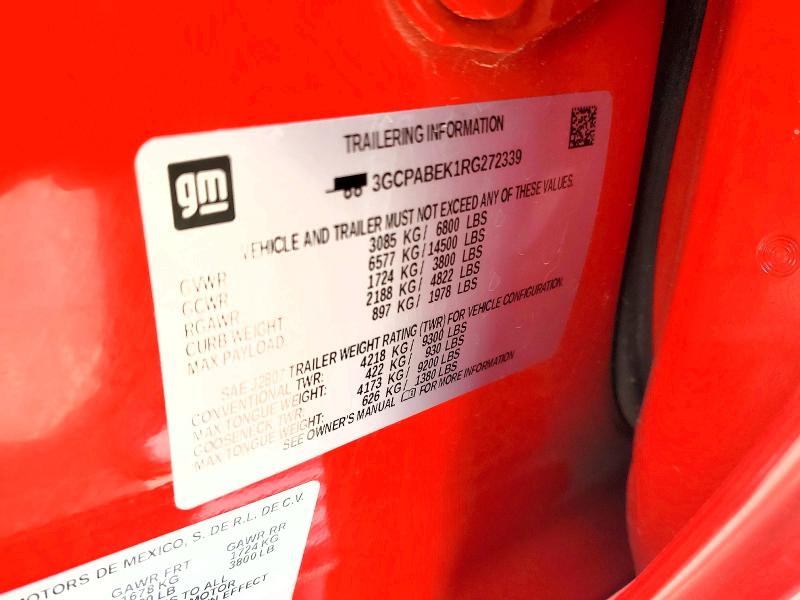 2024 Chevrolet Silverado მანქანა იყიდება აუქციონზე, vin: 3GCPABEK1RG272339, აუქციონის ნომერი: 60844036