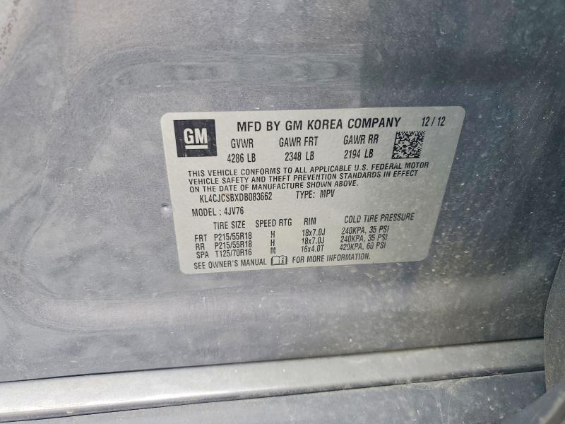 Aukcja sprzedaży 2013 Buick Encore, vin: KL4CJCSBXDB083662, numer aukcji: 61918456