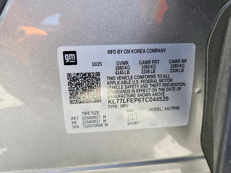 62990466 :رقم المزاد ، KL77LFEP6TC044535 vin ، 2026 Chevrolet Trax مزاد بيع