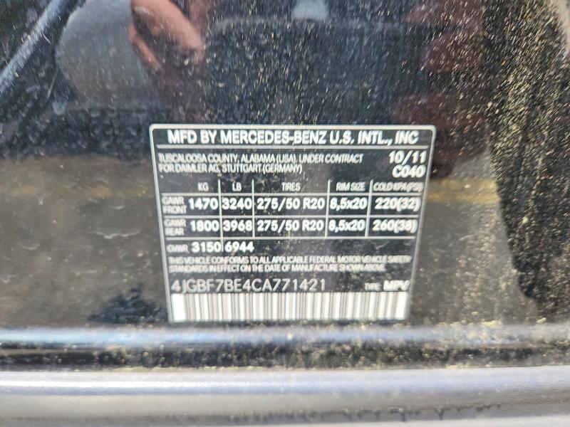 Продажа на аукционе авто 2012 Mercedes-benz Gl, vin: 4JGBF7BE4CA771421, номер лота: 62829346