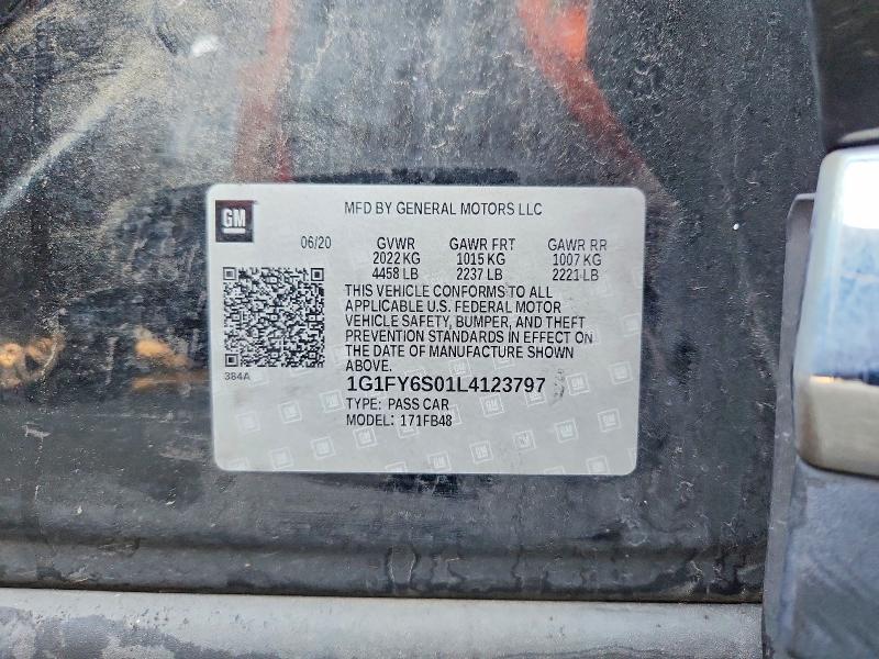 63170106 :رقم المزاد ، 1G1FY6S01L4123797 vin ، 2020 Chevrolet Bolt Ev مزاد بيع