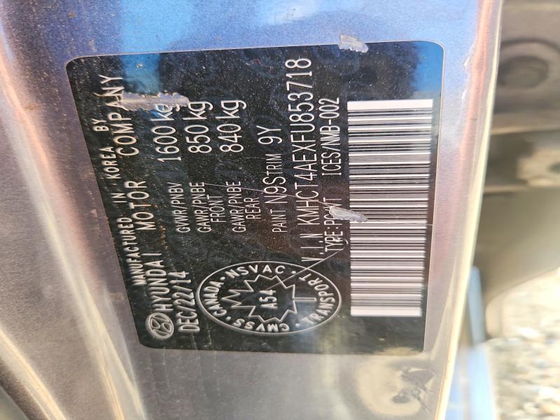 Продаж на аукціоні авто 2015 Hyundai Accent, vin: KMHCT4AEXFU853718, номер лоту: 59084906