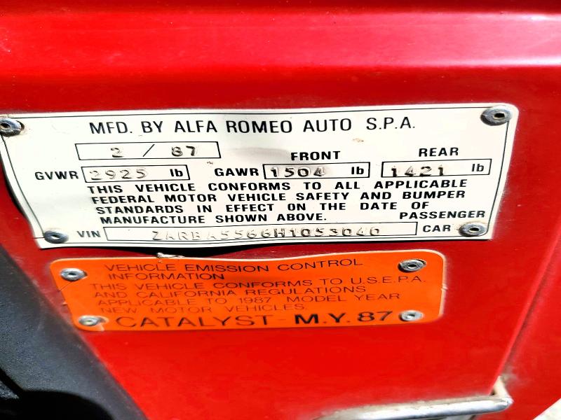 Продаж на аукціоні авто 1987 Alfa Romeo Spider, vin: ZARBA5566H1053040, номер лоту: 60251526