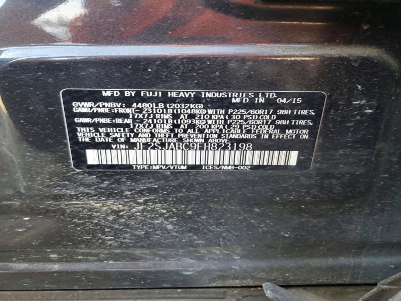 2015 Subaru Forester მანქანა იყიდება აუქციონზე, vin: JF2SJABC9FH823198, აუქციონის ნომერი: 61615136