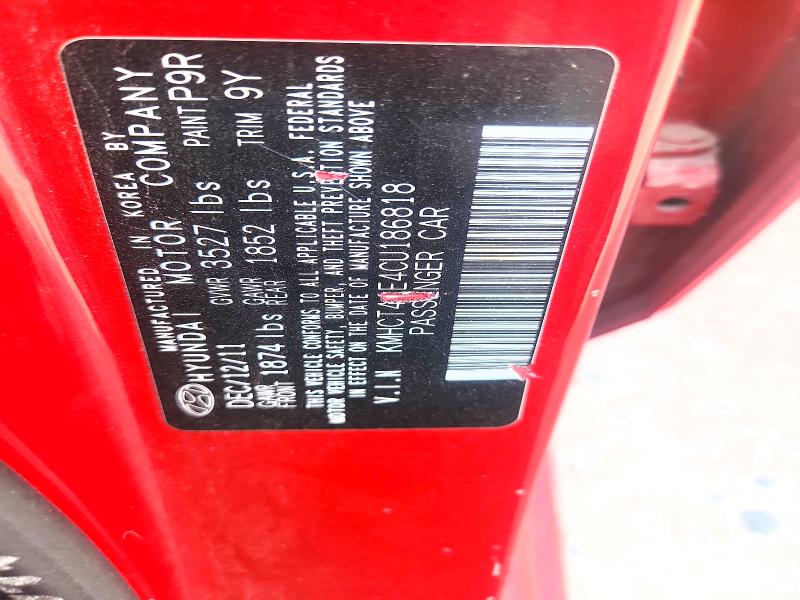 60412306 :رقم المزاد ، KMHCT4AE4CU186818 vin ، 2012 Hyundai Accent مزاد بيع