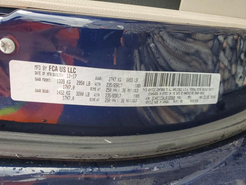 61175026 :رقم المزاد ، 2C4RC1CGXJR163369 vin ، 2018 Chrysler Pacifica مزاد بيع