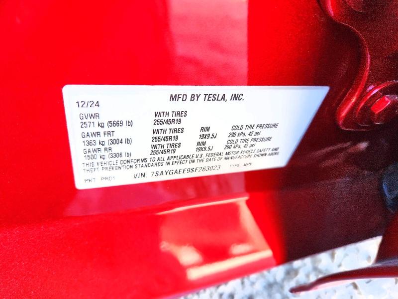 Продажа на аукционе авто 2025 Tesla Model Y, vin: 7SAYGAEE9SF263023, номер лота: 62163796