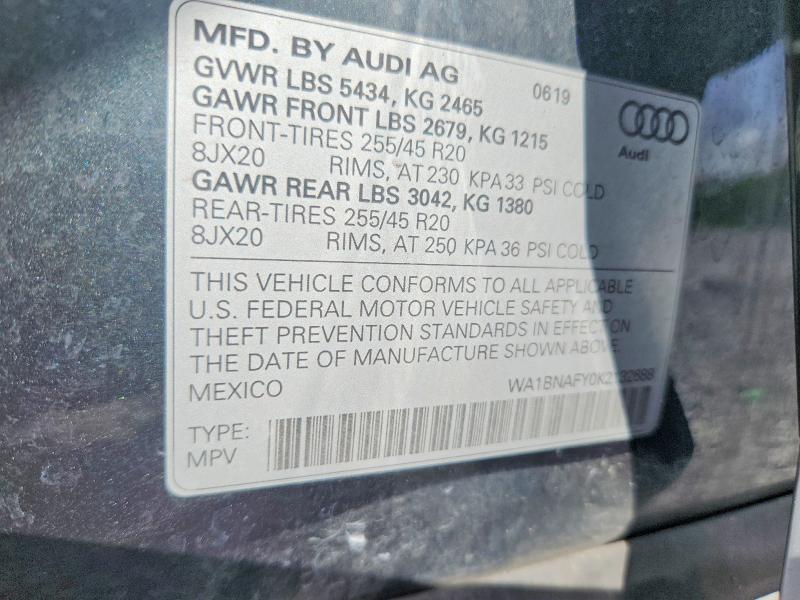 Продажа на аукционе авто 2019 Audi Q5, vin: WA1BNAFY0K2132688, номер лота: 62331886