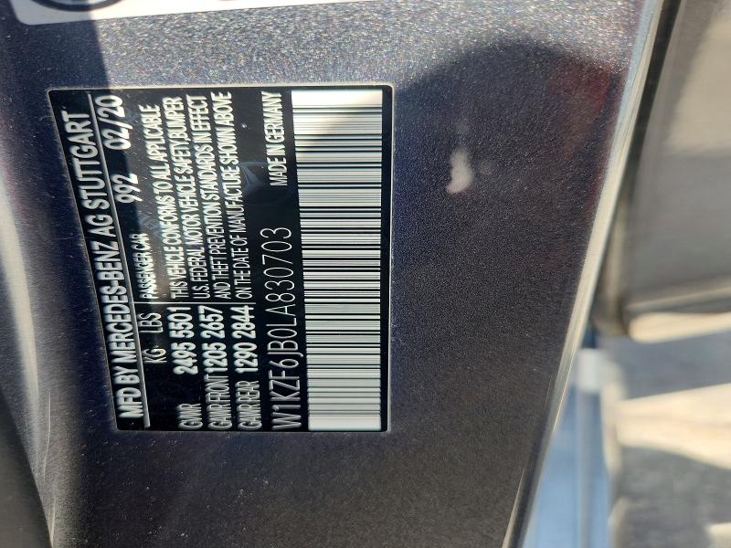Aukcja sprzedaży 2020 Mercedes-benz E, vin: W1KZF6JB0LA830703, numer aukcji: 61885306