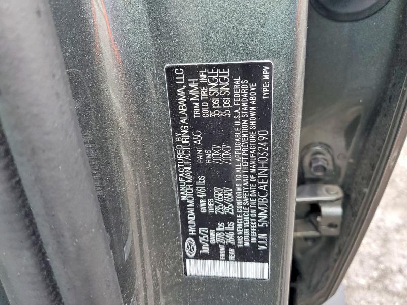 59839636 :رقم المزاد ، 5NMJBCAE1NH032490 vin ، 2022 Hyundai Tucson مزاد بيع