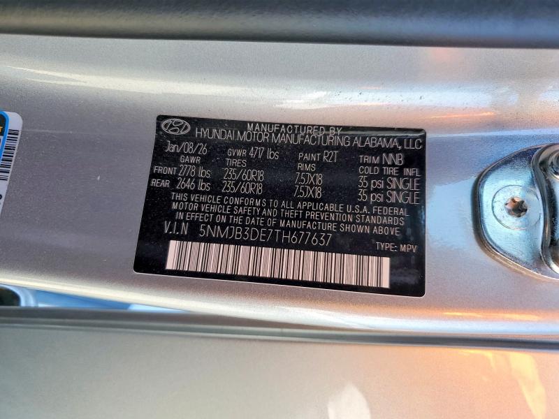 60687266 :رقم المزاد ، 5NMJB3DE7TH677637 vin ، 2026 Hyundai Tucson مزاد بيع
