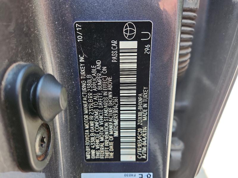 2018 Toyota C-hr მანქანა იყიდება აუქციონზე, vin: NMTKHMBX9JR042361, აუქციონის ნომერი: 58238756