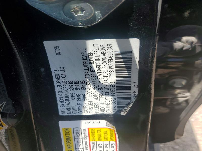 2025 Honda Civic მანქანა იყიდება აუქციონზე, vin: 19XFL2H86SE036812, აუქციონის ნომერი: 61813146