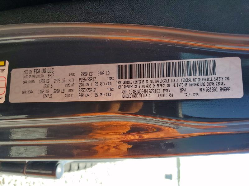 2017 Jeep Wrangler Unlimited მანქანა იყიდება აუქციონზე, vin: 1C4BJWDG4HL678163, აუქციონის ნომერი: 61415776