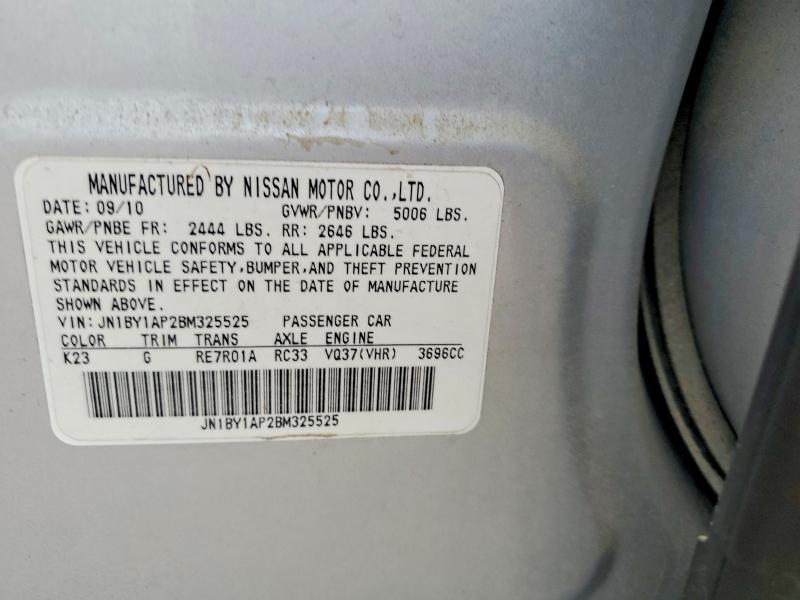 2011 Infiniti M37 მანქანა იყიდება აუქციონზე, vin: JN1BY1AP2BM325525, აუქციონის ნომერი: 60411286