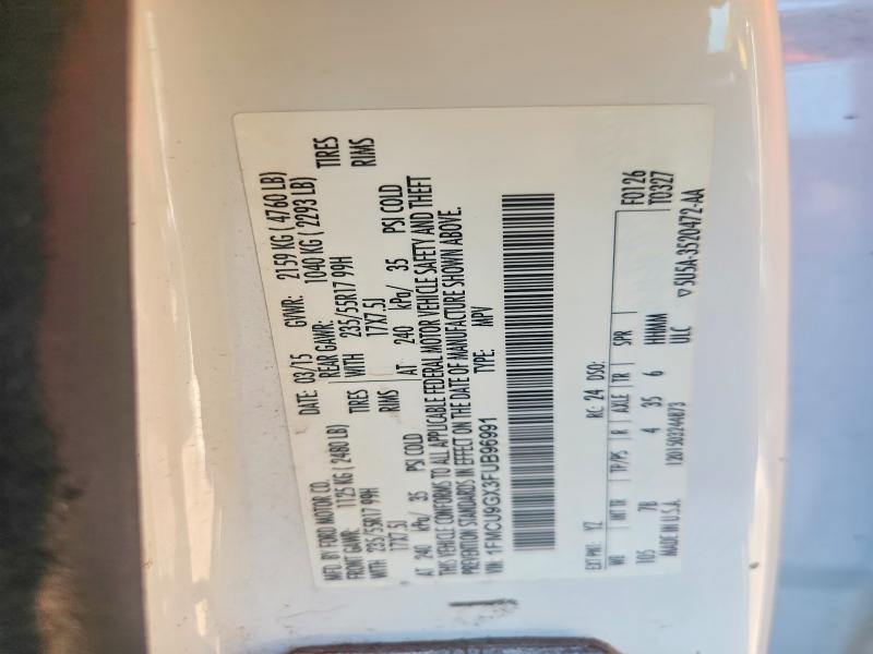 61059256 :رقم المزاد ، 1FMCU9GX3FUB96991 vin ، 2015 Ford Escape مزاد بيع