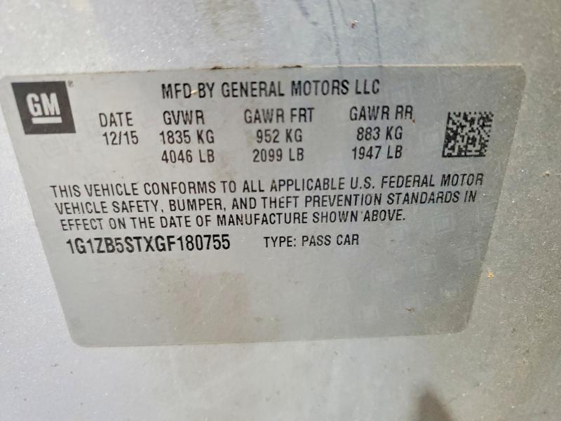 Продаж на аукціоні авто 2016 Chevrolet Malibu, vin: 1G1ZB5STXGF180755, номер лоту: 59655396